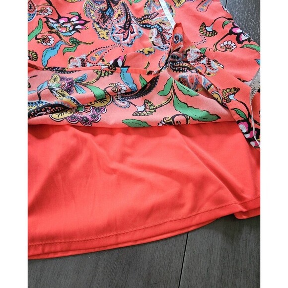 New KUT FROM THE KLOTH Coral Floral Paisley Sleeveless Shift Dress Size 8 - Picture 6 of 8
